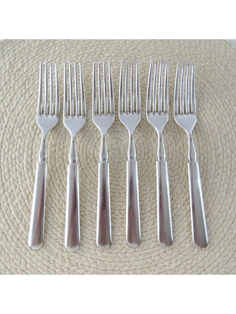 1847 Rogers Bros "Windsor " Set of 6 Dinner Forks Silverplate 7.5"